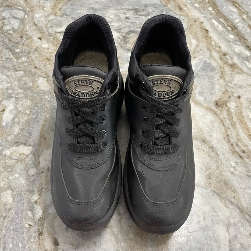 Vintage Y2K platform sneakers black platform boots cosplay 90s Steve Madden